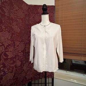 Ann Taylor Button Front Cardigan 3/4 Sleeve Sweater